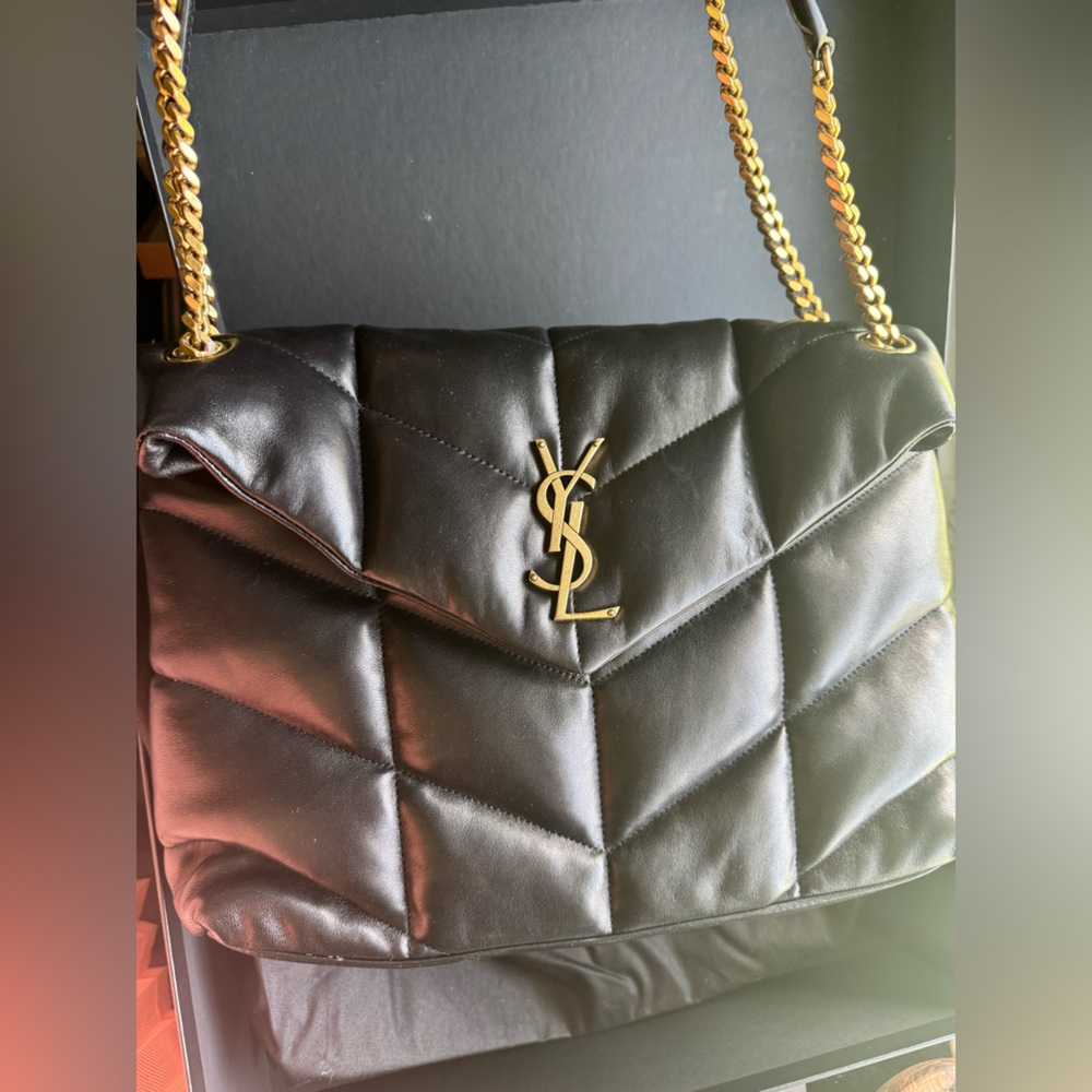 Yves Saint Laurent Black Puffer Medium Bag